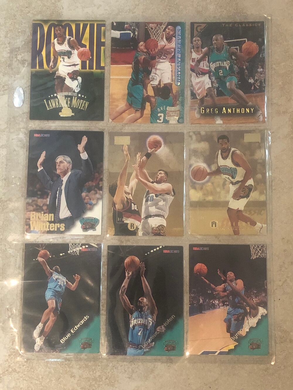 Basketball card lot with sleeve